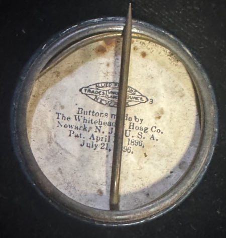 Political 1900 McKINLEY-ROOSEVELT 1 1/4″ CLASSIC DINNER BUCKET JUGATE, BRIGHT & NEAR-MINT!