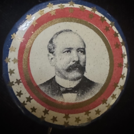 New Store Items 1904 ALTON PARKER 1 1/4″ GRAPHIC PICTORIAL CAMPAIGN BUTTON, NEAR-MINT, PULVER BP