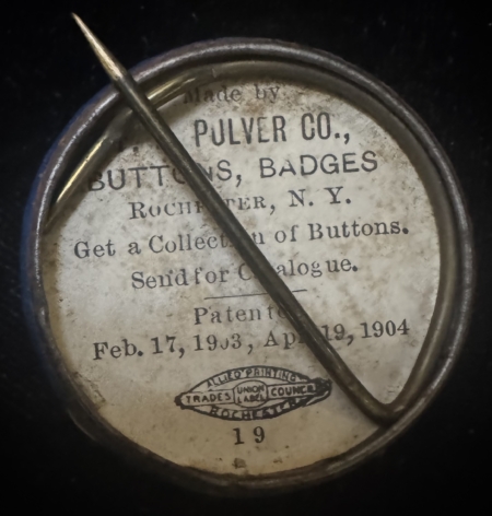New Store Items 1904 ALTON PARKER 1 1/4″ GRAPHIC PICTORIAL CAMPAIGN BUTTON, NEAR-MINT, PULVER BP