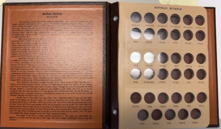 Early Commems DANSCO #7112 BUFFALO NICKEL ALBUM, 1913-1938, TWO PAGES – PRISTINE!