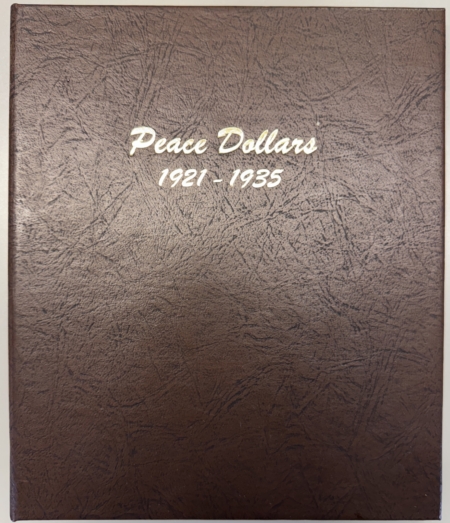 Early Commems DANSCO #7175 PEACE DOLLARS, 1921-1935, 2 PAGES, PRISTINE, LITTLE IF ANY USE