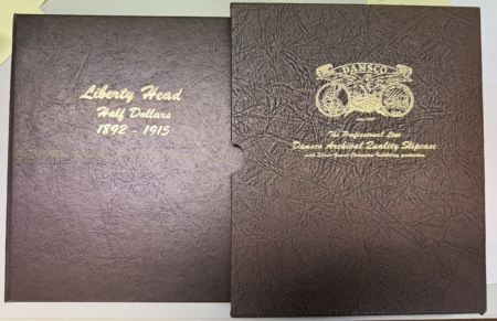 Early Commems DANSCO #7150 LIBERTY HEAD HALF DOLLARS BARBER ALBUM 1892-1915 4 PAGES + SLIPCASE