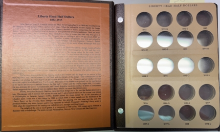 Early Commems DANSCO #7150 LIBERTY HEAD HALF DOLLARS BARBER ALBUM 1892-1915 4 PAGES + SLIPCASE