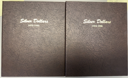 Early Commems DANSCO #7173 & 7174 SILVER DOLLARS, BOTH ALBUMS 1878-1935 5 PAGES EACH, PRISTINE