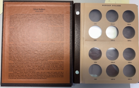 Early Commems DANSCO #7173 & 7174 SILVER DOLLARS, BOTH ALBUMS 1878-1935 5 PAGES EACH, PRISTINE