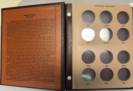 Early Commems DANSCO #7178 & 7179 MORGAN DOLLARS, BOTH ALBUMS 1878-1921 4 PAGES EA + SLIPCASES