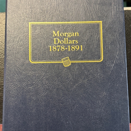 Early Commems WHITMAN CLASSIC #9128 MORGAN DOLLARS 1878-1891 BOOKSHELF ALBUM, SIX PAGES, NICE