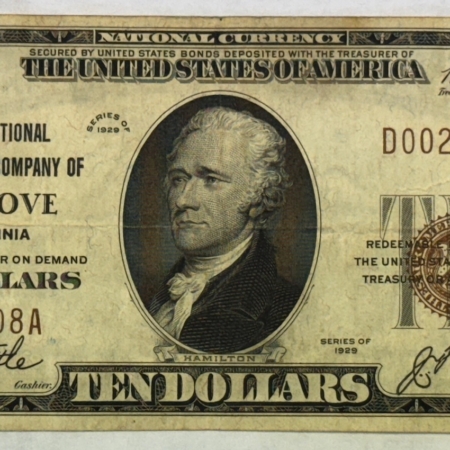 New Store Items 1929 TY I NATIONAL BANK NOTE, FNB & TRUST CO OF ELM GROVE, WV, CHTR 8983 NICE VF