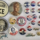 New Store Items 1952-56 EISENHOWER CAMPAIGN BUTTON LOT (4), RATHER UNUSUAL, NEAR-MINT+!