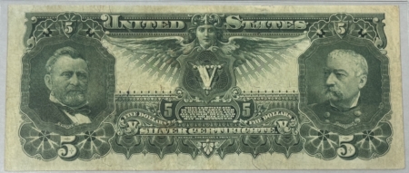 Large Silver Certificates 1896 $5 SILVER CERTIFICATE EDUCATIONAL FR#268 PMG VF-25, MINOR RESTORATION, NICE