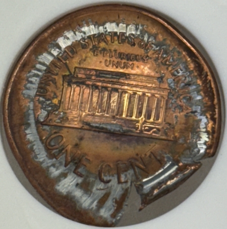 Lincoln Cents (Memorial) 1988 LINCOLN CENT – ANACS MS-62 RD, MAJOR BROADSTRUCK ERROR!