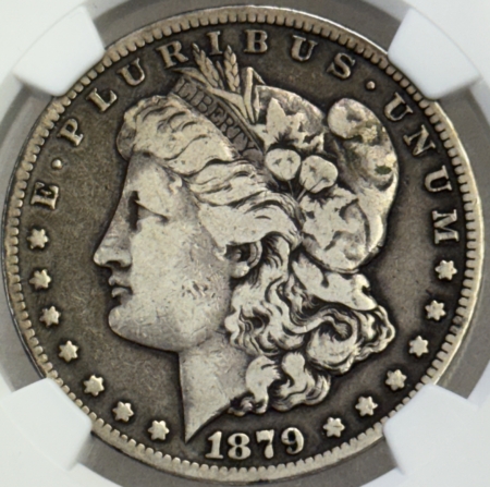 Dollars 1879-CC $1 MORGAN DOLLAR, VAM-3 CAPPED CC – NGC VG-8 TOP 100, SUPER NICE! ORIG!