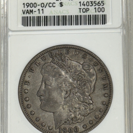 Dollars 1900-O/CC $1 MORGAN DOLLAR, VAM-11 – ANACS EF-45, TOP 100, SUPER ORIGINAL!