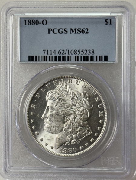 Dollars 1880-O $1 MORGAN DOLLAR – PCGS MS-62, BLAST WHITE!