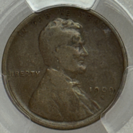 Lincoln Cents (Wheat) 1909-S LINCOLN CENT – PCGS F-12, KEY-DATE