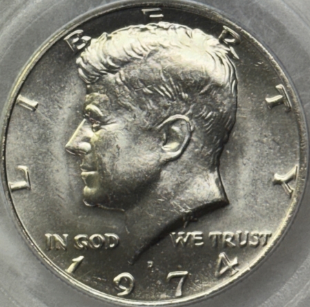Half Dollars 1974-D KENNEDY HALF DOLLAR, DOUBLED DIE OBVERSE – PCGS MS-64