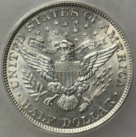 Barber Halves 1906 BARBER HALF DOLLAR – ANACS AU-55, WHITE & WELL-STRUCK!