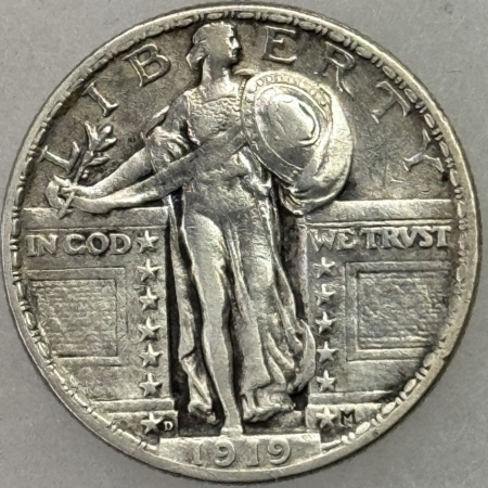 New Store Items 1919-D STANDING LIBERTY QUARTER – HIGH GRADE EXAMPLE BUT CLEANED!