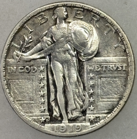 New Store Items 1919-D STANDING LIBERTY QUARTER – HIGH GRADE EXAMPLE BUT CLEANED!