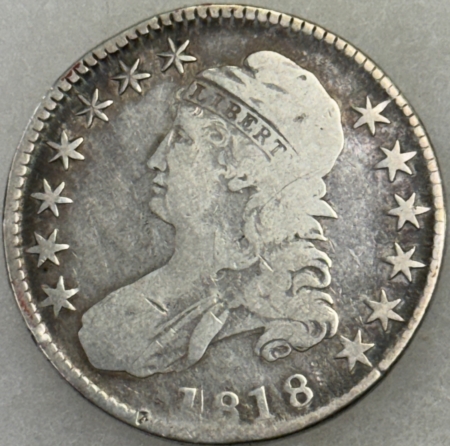 Early Halves 1818 CAPPED BUST HALF DOLLAR – CIRCULATED!