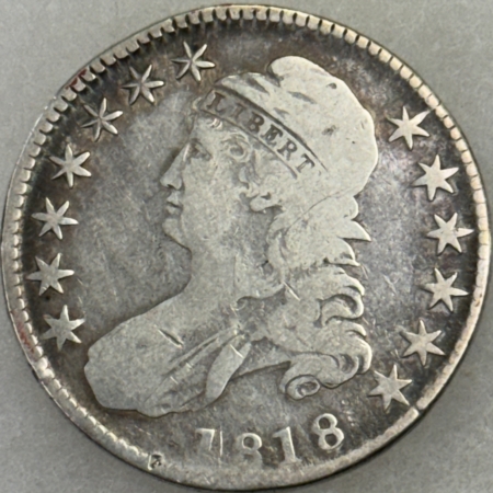 Early Halves 1818 CAPPED BUST HALF DOLLAR – CIRCULATED!