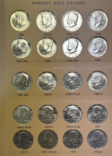 Half Dollars 1964-2012-D 160 COMPLETE KENNEDY 50c SET – BU/PROOF SET, GEM WITH DANSCO ALBUM!