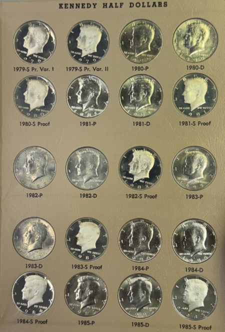 Half Dollars 1964-2012-D 160 COMPLETE KENNEDY 50c SET – BU/PROOF SET, GEM WITH DANSCO ALBUM!