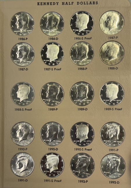 Half Dollars 1964-2012-D 160 COMPLETE KENNEDY 50c SET – BU/PROOF SET, GEM WITH DANSCO ALBUM!