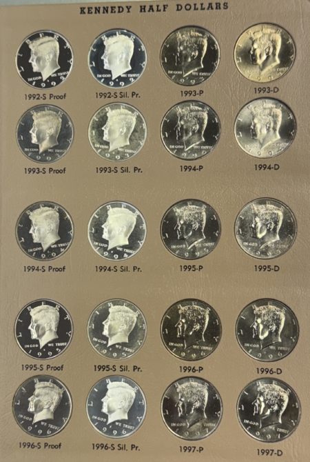 Half Dollars 1964-2012-D 160 COMPLETE KENNEDY 50c SET – BU/PROOF SET, GEM WITH DANSCO ALBUM!