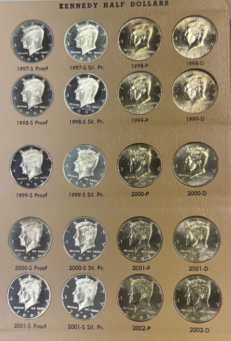 Half Dollars 1964-2012-D 160 COMPLETE KENNEDY 50c SET – BU/PROOF SET, GEM WITH DANSCO ALBUM!