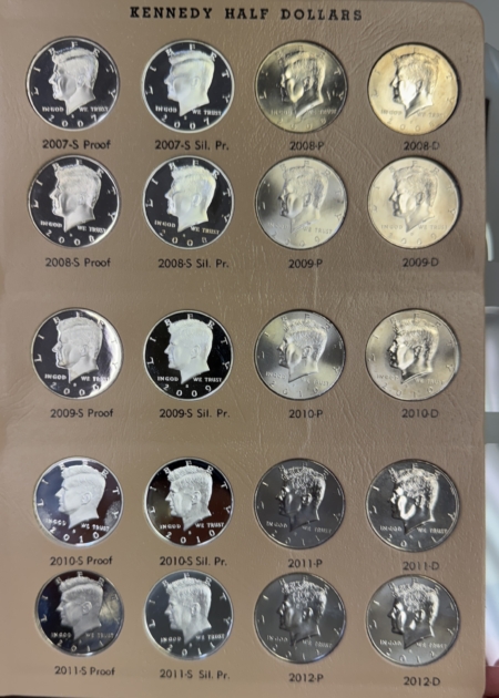 Half Dollars 1964-2012-D 160 COMPLETE KENNEDY 50c SET – BU/PROOF SET, GEM WITH DANSCO ALBUM!