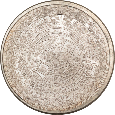 Bullion 2 OZ .999 FINE SILVER AZTEC STONE CALENDER GOLDEN STATE MINT – UNCIRCULATED