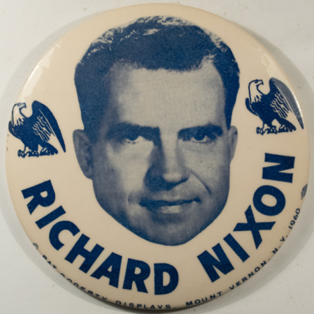 New Store Items 1960 RICHARD NIXON (PAT GOGERTY DISPLAYS) SCARCE 4″ CAMPAIGN BUTTON-NEAR MINT!