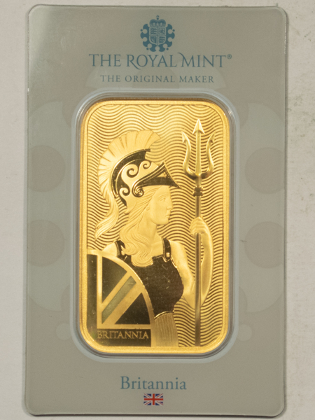 Bullion GREAT BRITAIN ROYAL MINT BRITANNIA 50 GRAM .9999 GOLD BAR SEALED + SERIAL NUMBER