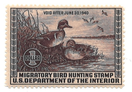 New Store Items SCOTT #RW-6, $1 CHOCOLATE, VOID AFTER JUNE 30, 1940, MOG-H, FINE, CAT $100