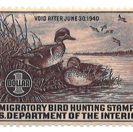 New Store Items SCOTT #RW-6, $1 CHOCOLATE, VOID AFTER JUNE 30, 1940, MOG-H, FINE, CAT $100