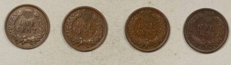 Indian 1894 1898 1899 1907 INDIAN CENTS LOT/4 – NICE HIGH GRADE EXAMPLES!