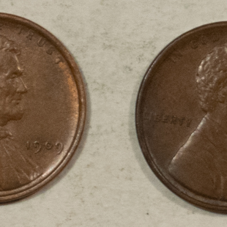 Lincoln Cents (Wheat) 1909 VDB LINCOLN CENTS, LOT OF 2 – HIGH GRADE NEARLY UNCIRCULATED, LOOKS CHOICE!