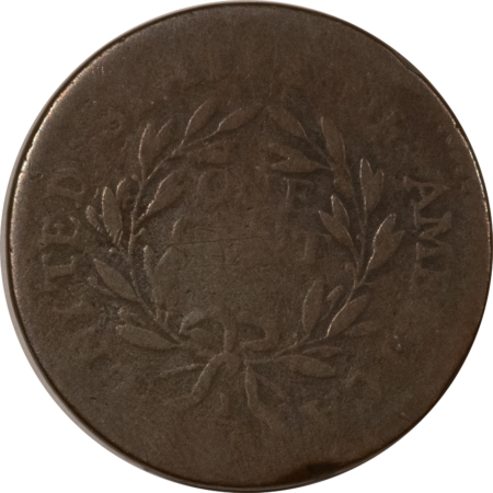 Early Copper & Colonials 1795 FLOWING HAIR LARGE CENT, PLAIN EDGE – PLEASING CIRCULATED EXAMPLE G+ DETAIL