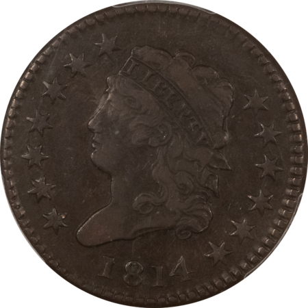 Classic Head Large Cents 1814 CLASSIC HEAD LARGE CENT, PLAIN 4 – PCGS VG-25