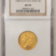 $5 1904 $5 LIBERTY HEAD HALF EAGLE – PCGS MS-64, LUSTROUS & FRESH, GOLD SHIELD!