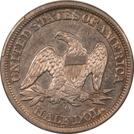 Half Dollars 1845-O SEATED LIBERTY HALF DOLLAR – PCGS AU-55, TOUGH TO FIND!
