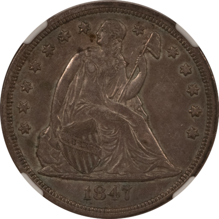 Dollars 1847 $1 SEATED LIBERTY DOLLAR – NGC AU-55