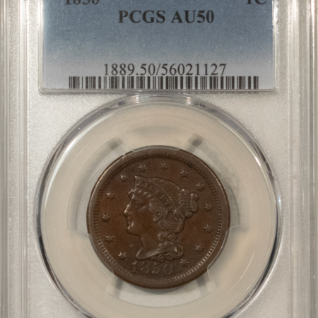 Braided Hair Large Cents 1850 BRAIDED HAIR LARGE CENT – PCGS AU-50