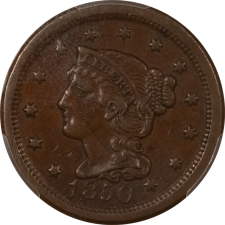 Braided Hair Large Cents 1850 BRAIDED HAIR LARGE CENT – PCGS AU-50