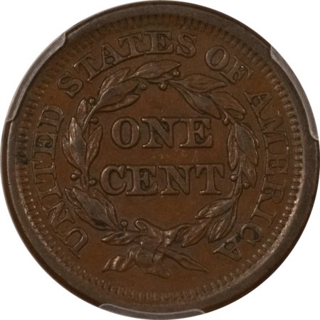 Braided Hair Large Cents 1851 BRAIDED HAIR LARGE CENT – PCGS AU-55, CHOCOLATE BROWN, APPROACHING UNC