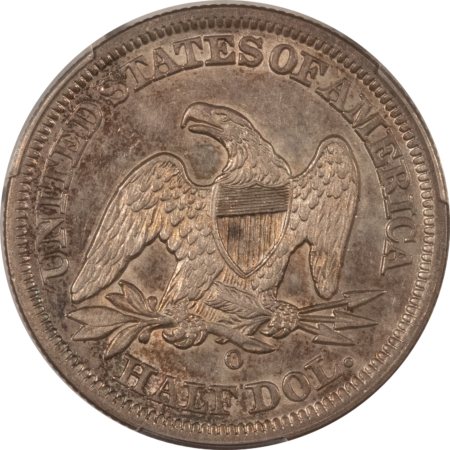 Half Dollars 1854-O LIBERTY SEATED HALF DOLLAR, PCGS AU-53; LOOKS AU-55 & UNDERGRADED TO US!