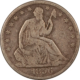 Half Dollars 1861 SEATED LIBERTY HALF DOLLAR, CIVIL WAR DATE – CIRCULATED!