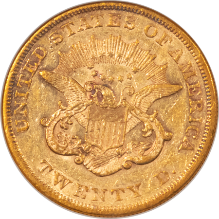 $20 1858 TY 1 $20 LIBERTY GOLD DOUBLE EAGLE – NGC XF-45, SCARCE! RICHMOND COLLECTION