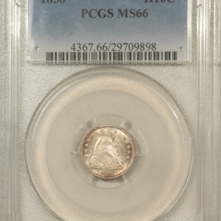 Liberty Seated Half Dimes 1858 LIBERTY SEATED HALF DIME – PCGS MS-66, BLAZING LUSTER, FRESH & ATTRACTIVE!